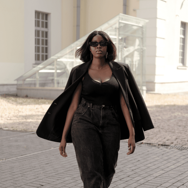 Black woman with relaxed or texturized hair