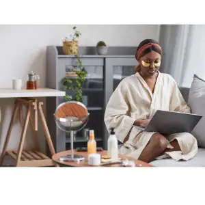Black woman on a laptop