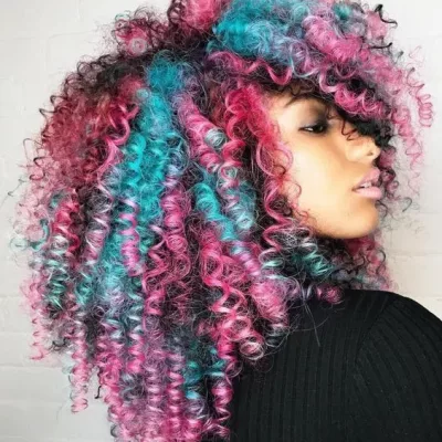 pastel curly hair